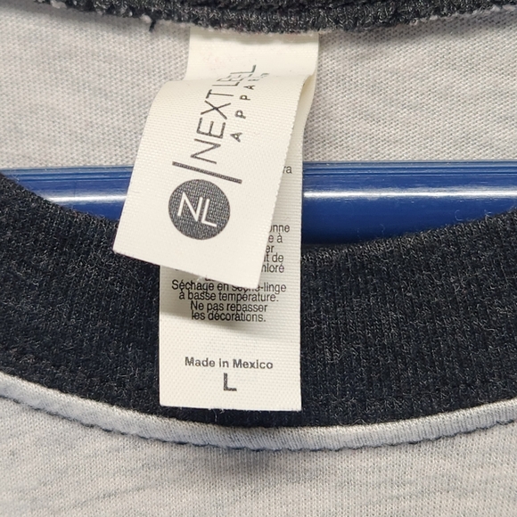 Next Level Apparel Shirt Mens L 3/4 Sleeve Raglan Mr.Mo Projects.com Dog Rescue - Picture 4 of 12